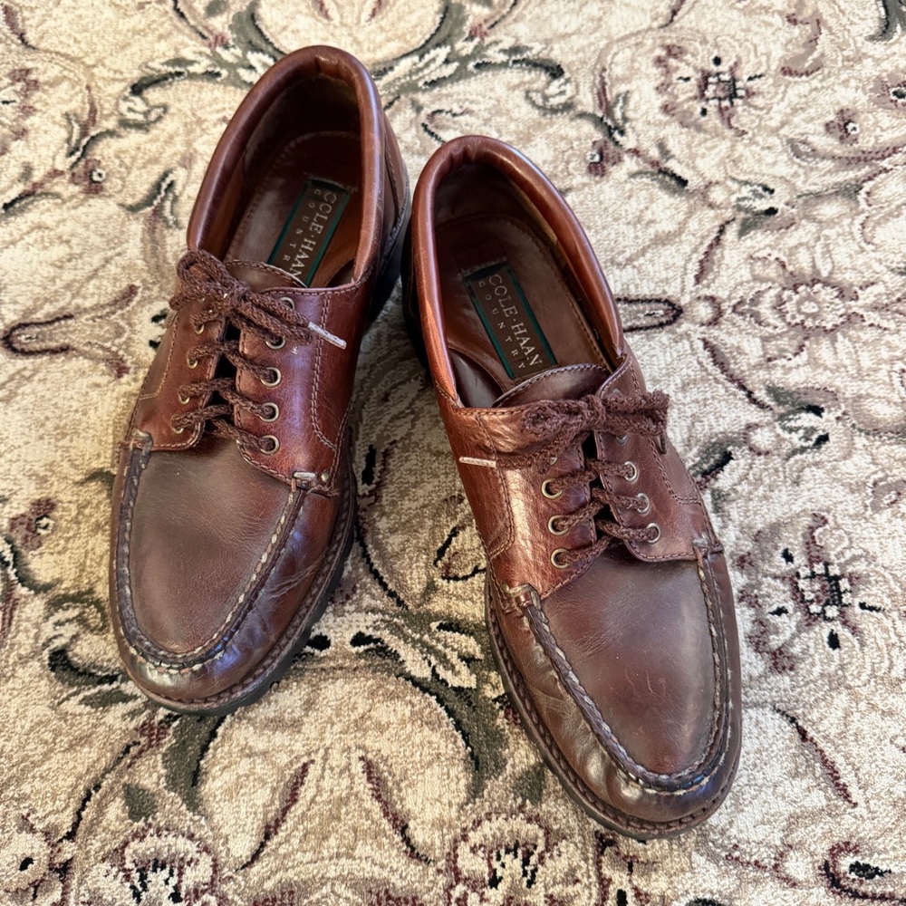 💖 Cole Haan Country Brown Leather Lace-up Oxfords, Size 9.5 M